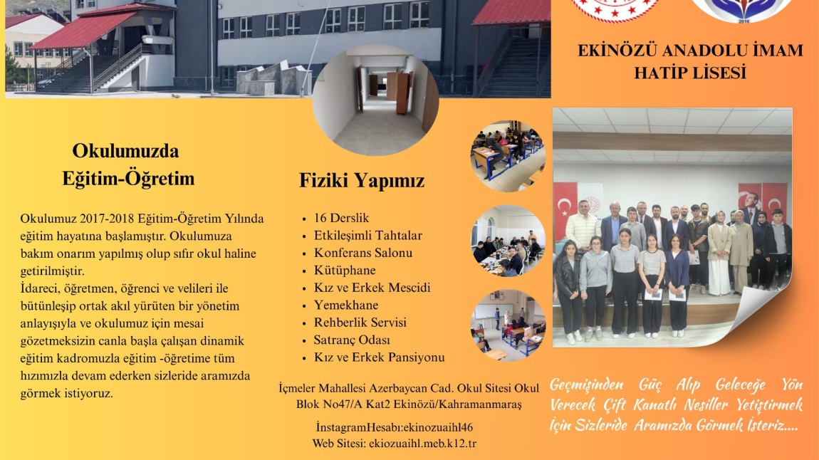 Ekinözü Anadolu İmam Hatip Lisesi KAHRAMANMARAŞ EKİNÖZÜ